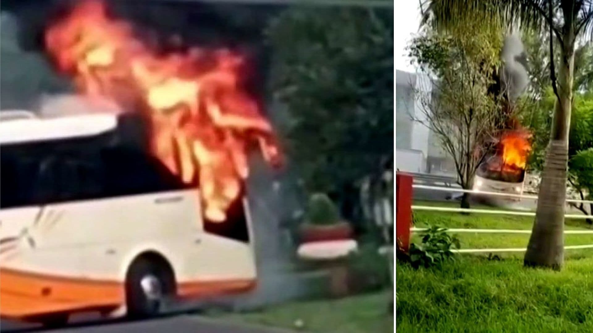 Incendiaron Camión de Pasajeros en Acceso a Peribán, Michoacán