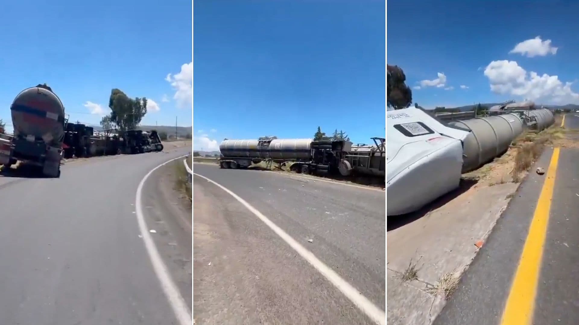 Pipa con Diésel Volcó en la Carretera Pachuca-Tuxpan y Provocó Cierre Total en Hidalgo