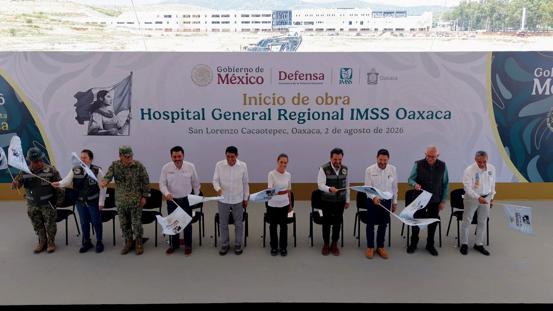 Sheinbaum Inició Obra de Hospital Regional del IMSS en San Lorenzo Cacaotepec, Oaxaca