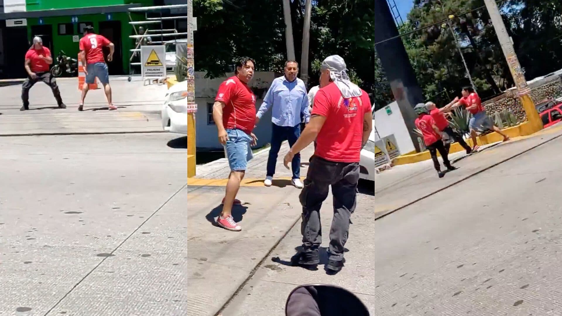 Conflicto Vial Golpiza entre Conductores en Gasolinera de Colonia Joaquín Colombres Puebla