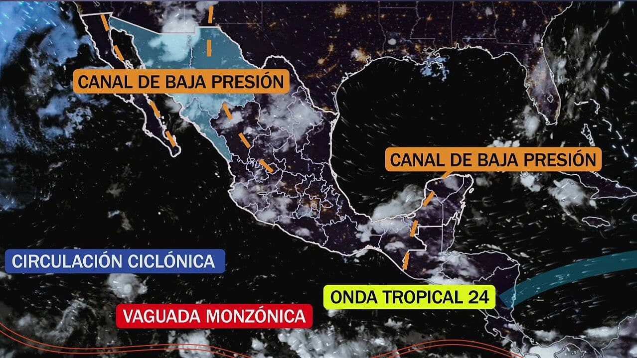 Prevén Lluvias Intensas en Jalisco, Guerrero, Oaxaca y Chiapas por Onda Tropical