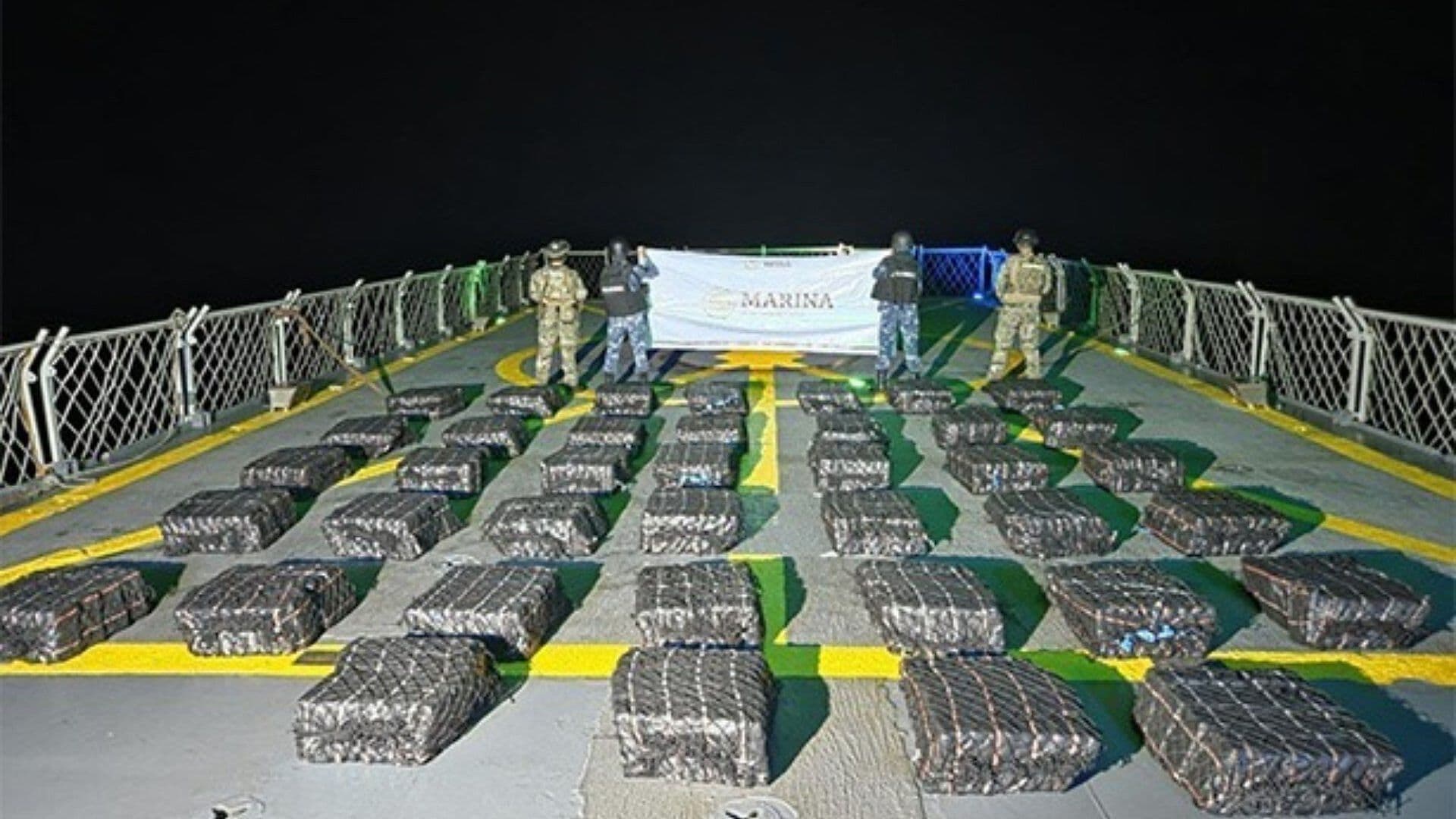 Marina Informa el Aseguramiento de Mil 170 Kilogramos de Cocaína en el Océano Pacífico