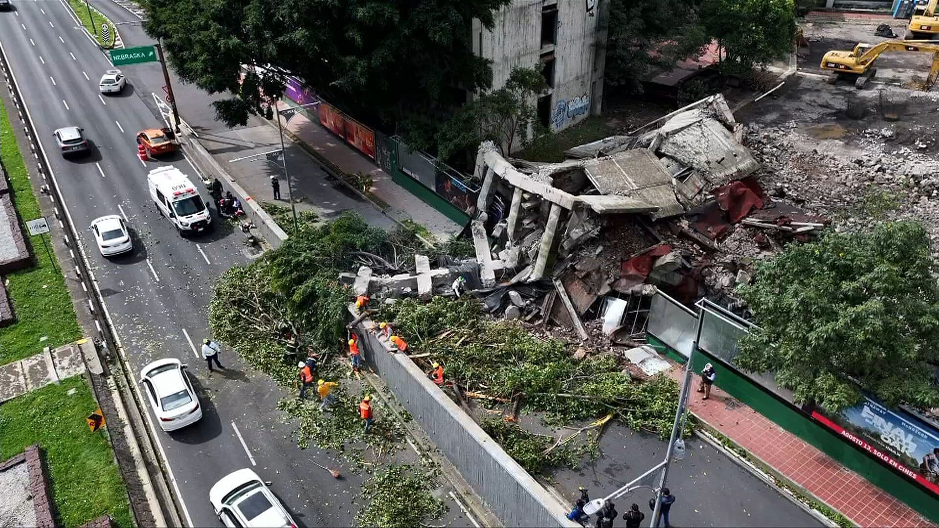 Desde el Aire: Así se ve el Edificio Derrumbado en la Colonia Escandón, CDMX