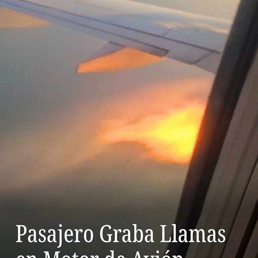 Pasajero Graba Llamas en Motor de Avión