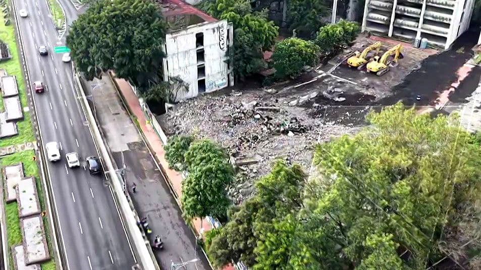 Cierre en Viaducto Miguel Alemán Hoy: Siguen Labores  por Derrumbe de Edificio