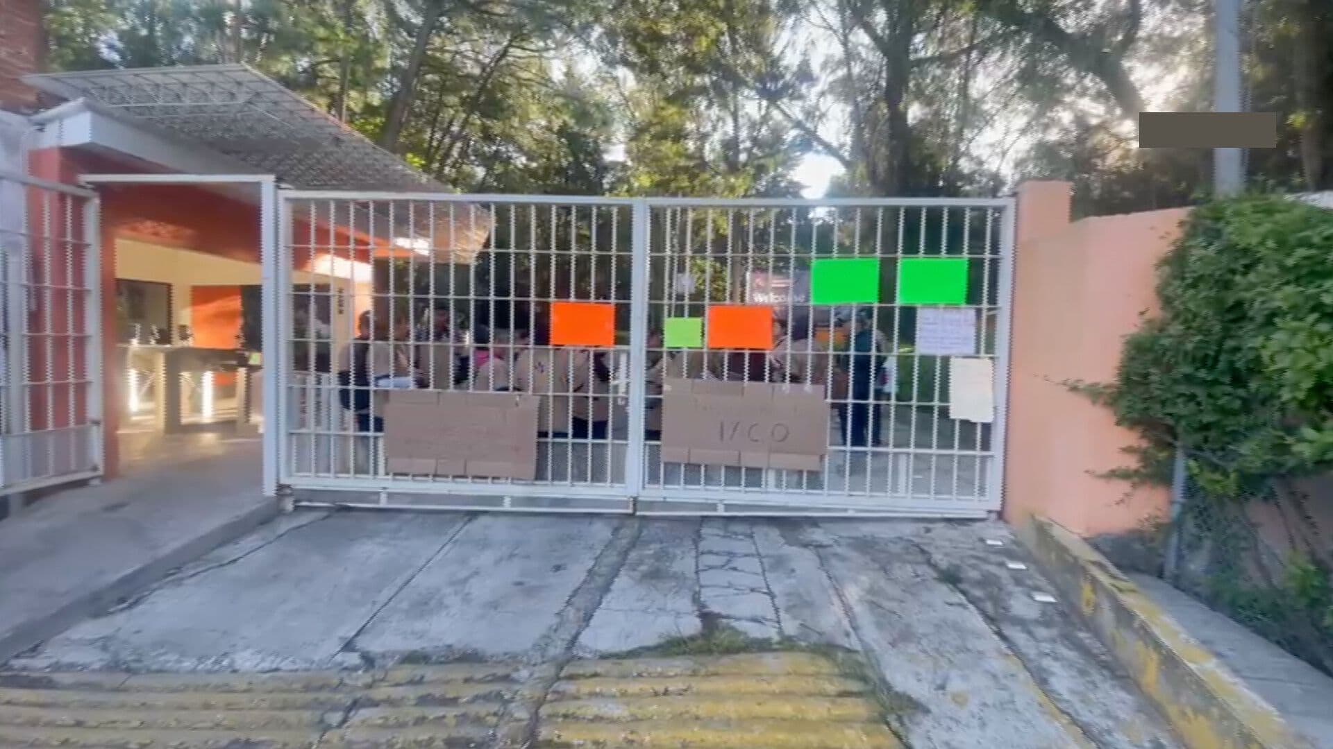Manifestación Trabajadores Limpieza INAOE San Andrés Cholula Puebla Falta Pago desde Abril