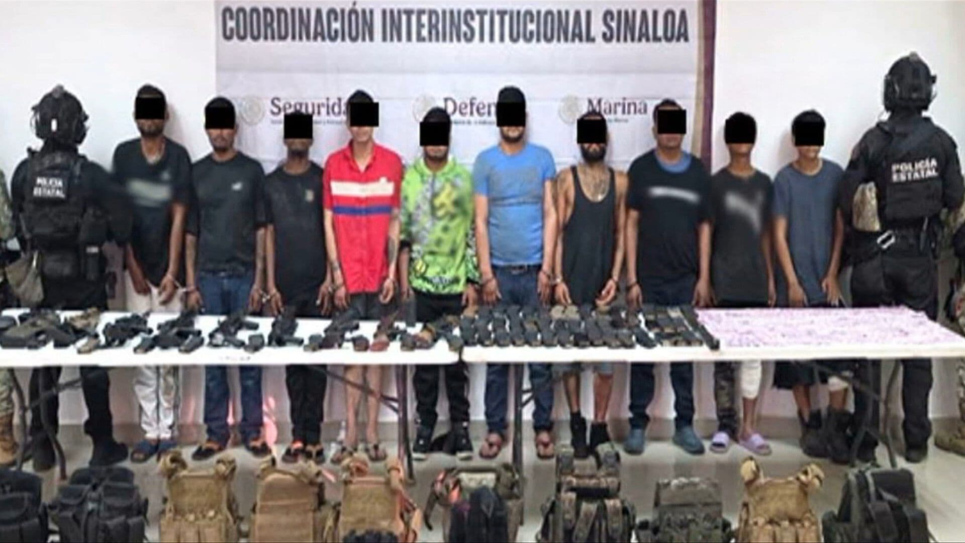Caen 15 Personas con Armas y Drogas en Sinaloa; Hay 7 Colombianos Detenidos
