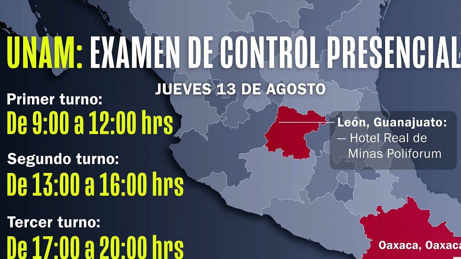 Examen de Control UNAM: Prueba Se Aplica Hoy en Oaxaca y Guanajuato