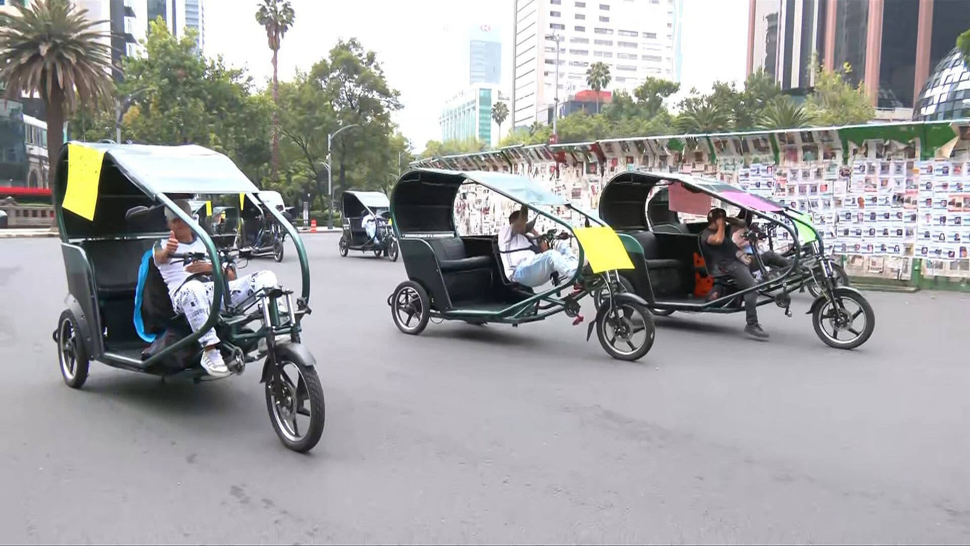 Bicitaxistas Protestan en Reforma, CDMX; Esto Piden los Manifestantes