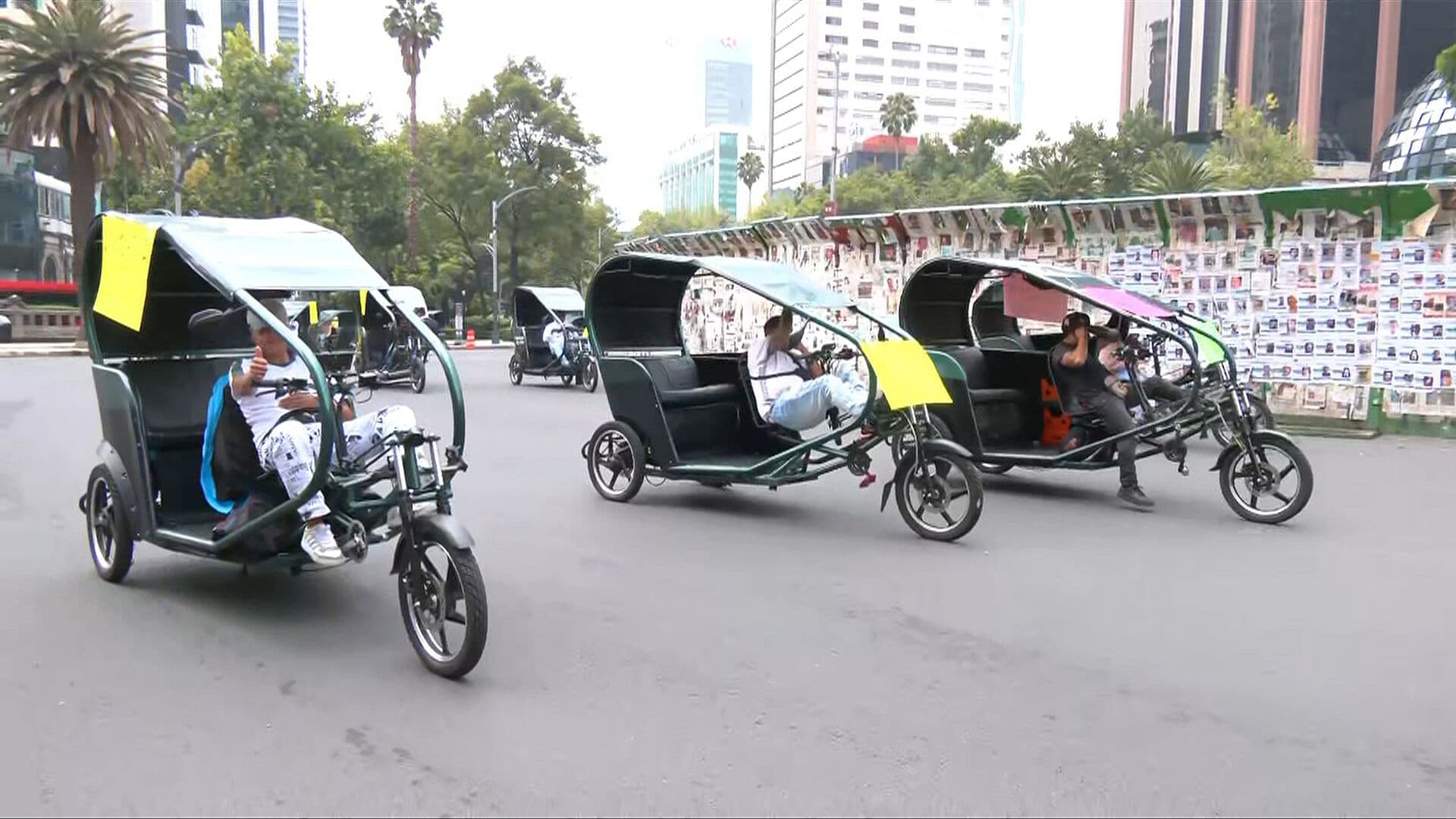 Bicitaxistas Protestan en Reforma, CDMX; Esto Piden los Manifestantes