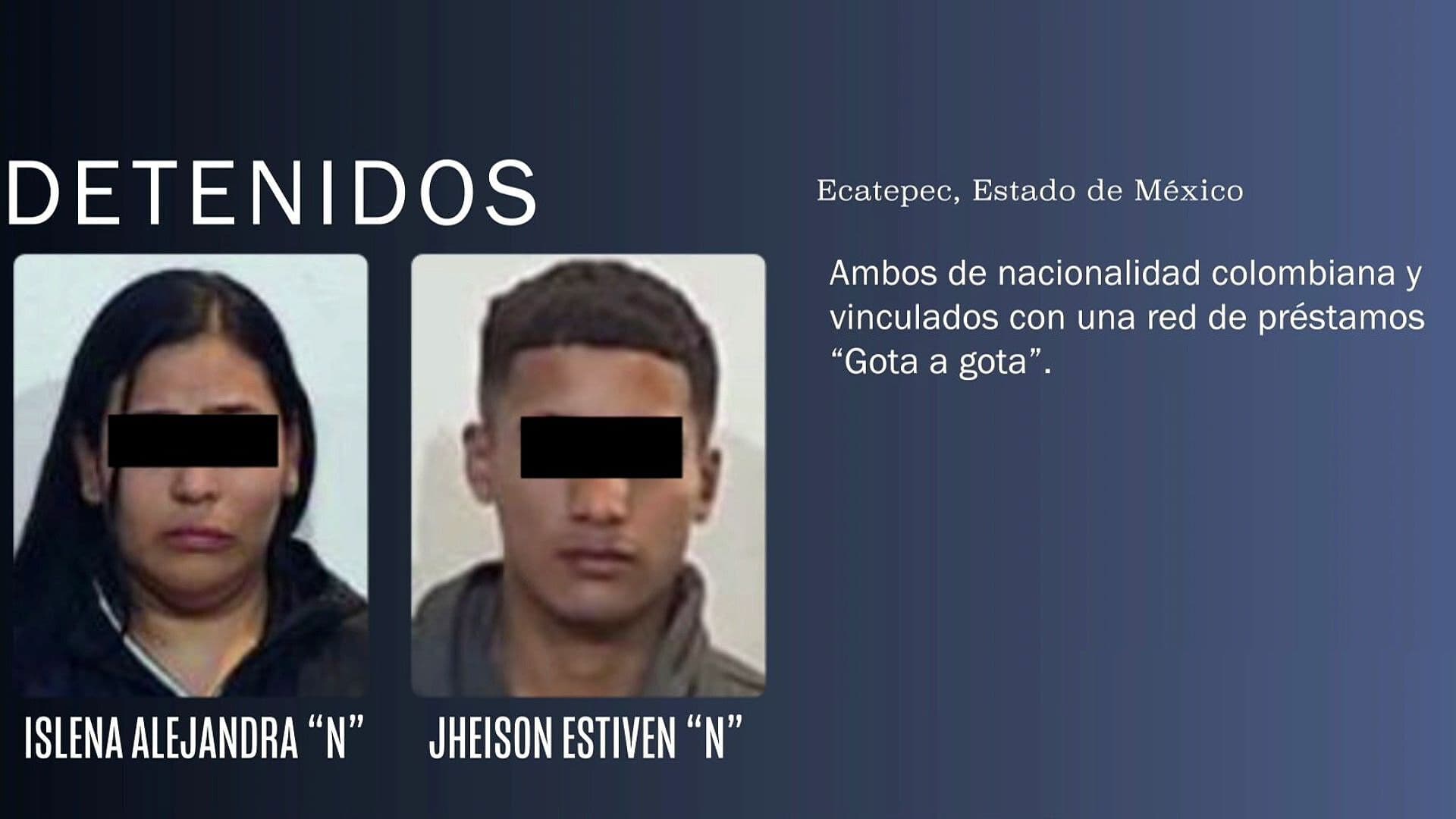 Detienen a Dos Colombianos por Presuntos Cobros Gota a Gota en Ecatepec, Edomex