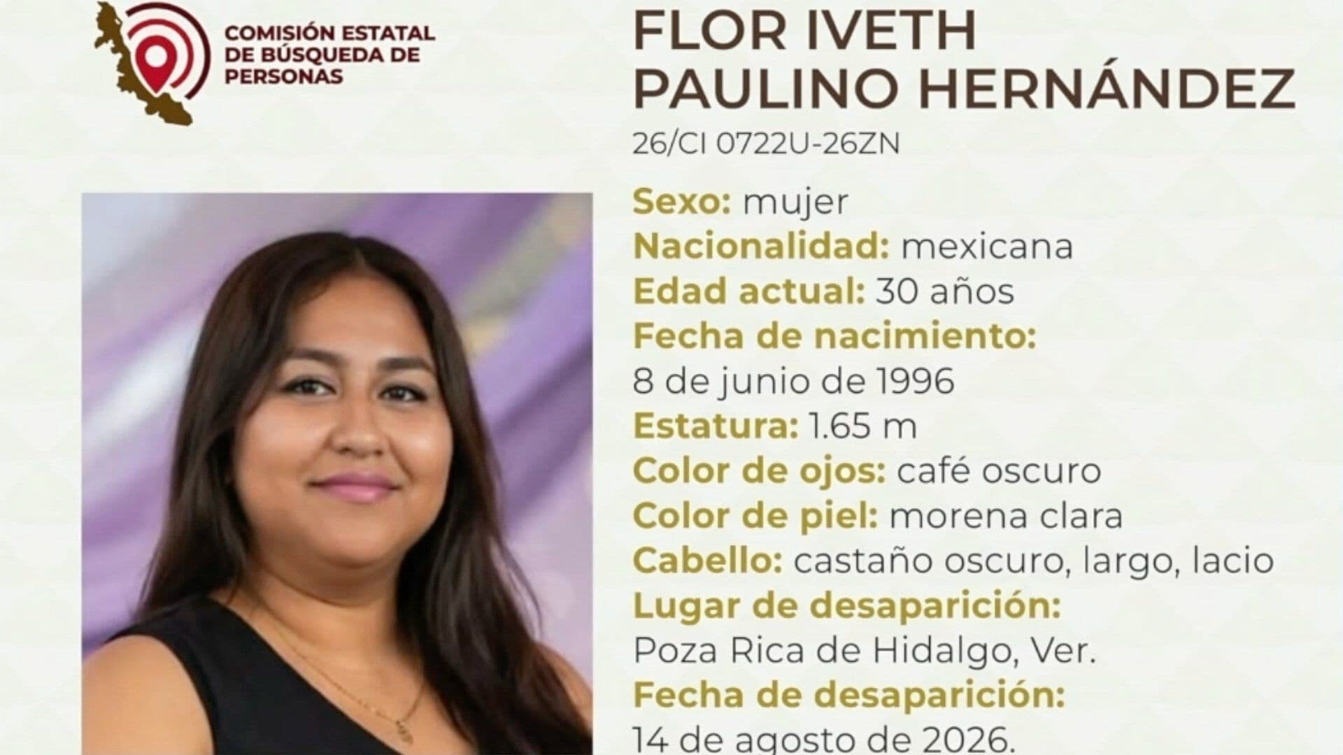 Suman 10 Días de la Desaparición de Flor Iveth en Poza Rica