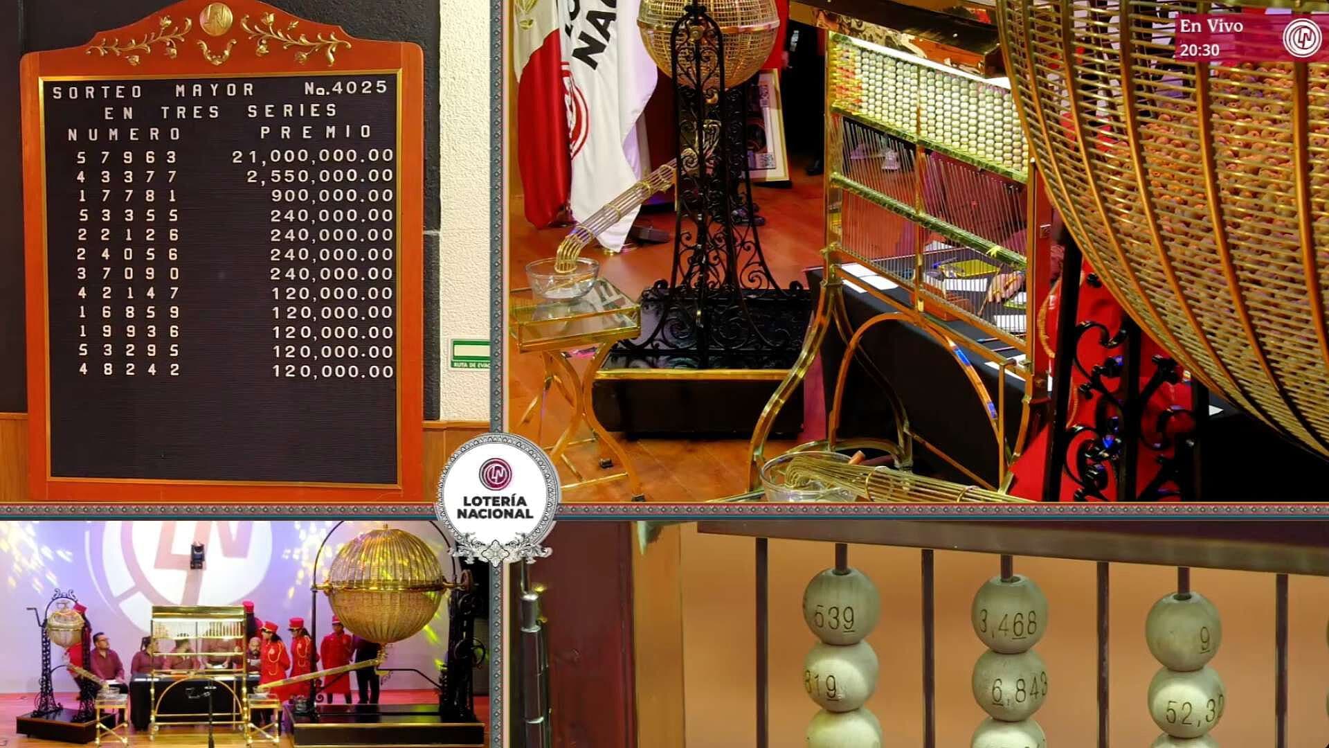 Resultado Premio Sorteo Mayor 4025 Lotería Nacional de Hoy 25 de Agosto del 2026