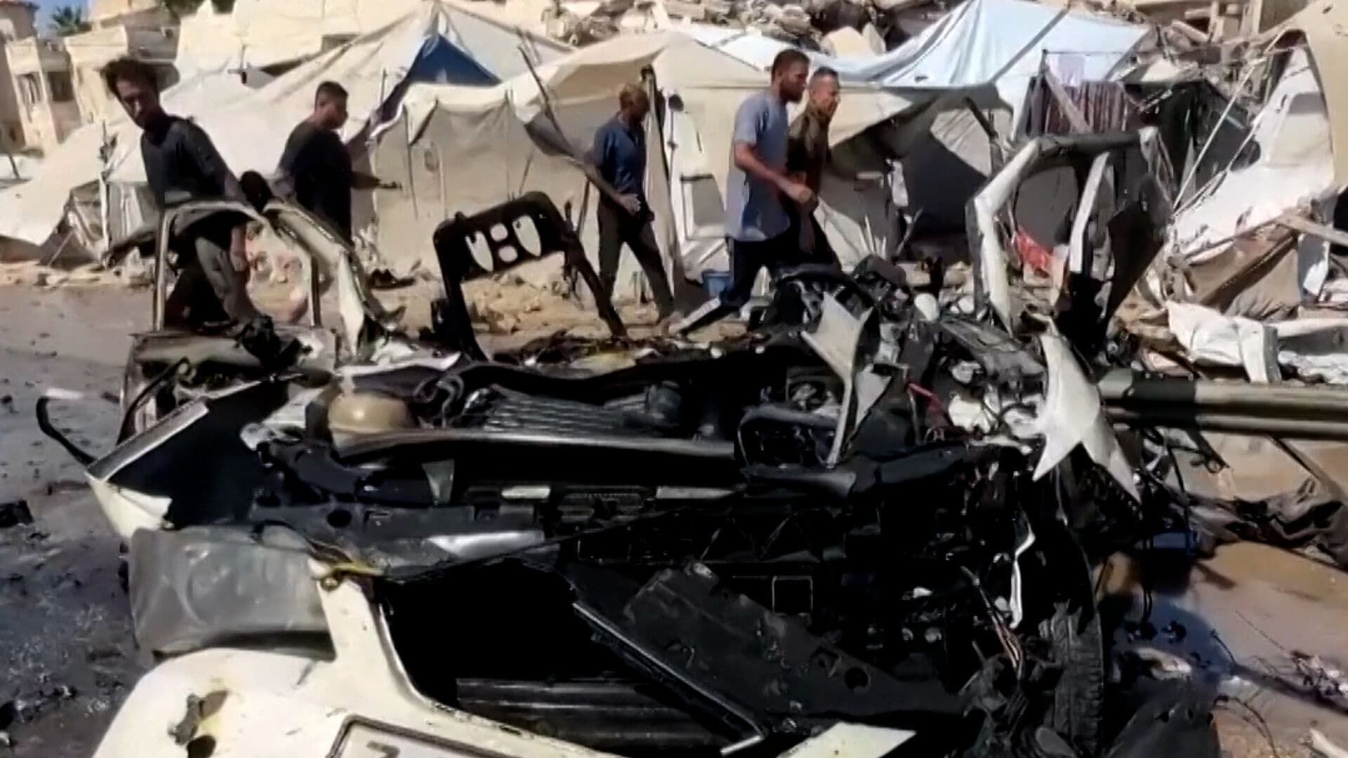 Momento Posterior a Bombardeo Israelí Sobre Gaza