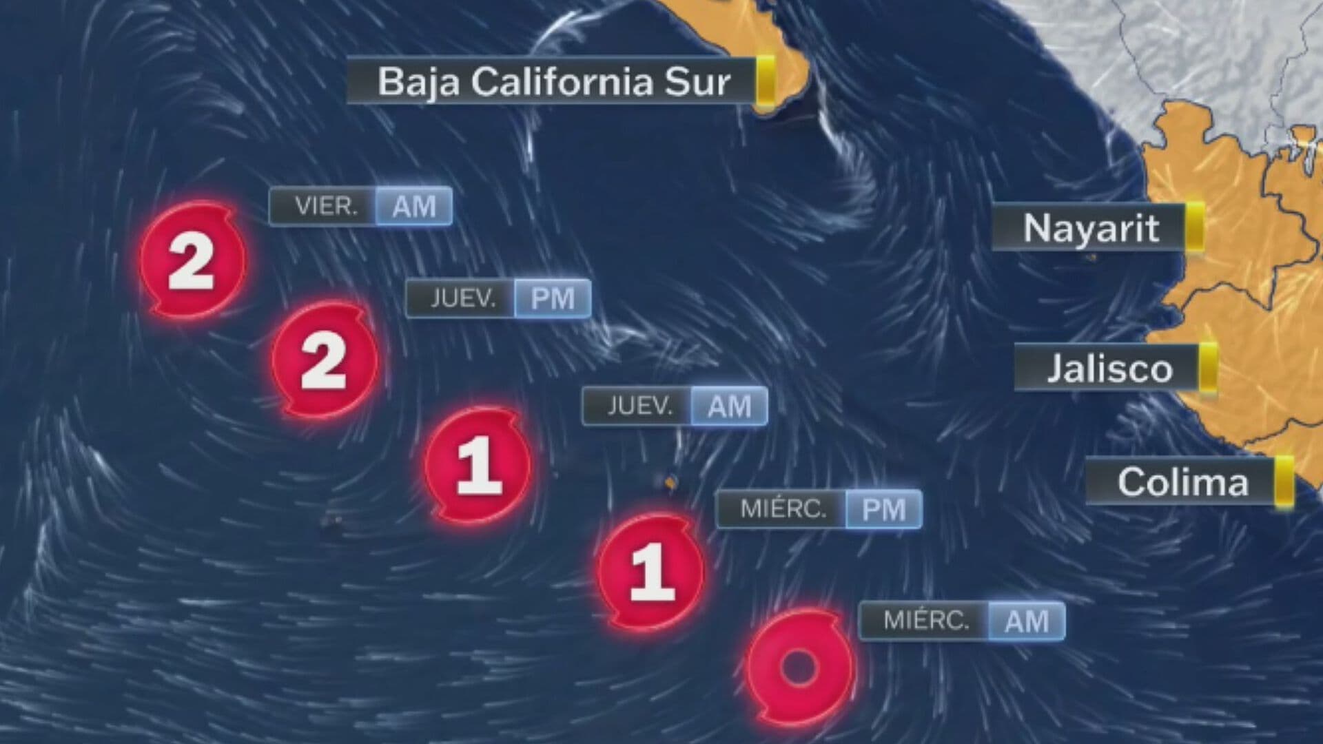 Esta es la Trayectoría y Ubicación de la Tormenta Tropical Marie