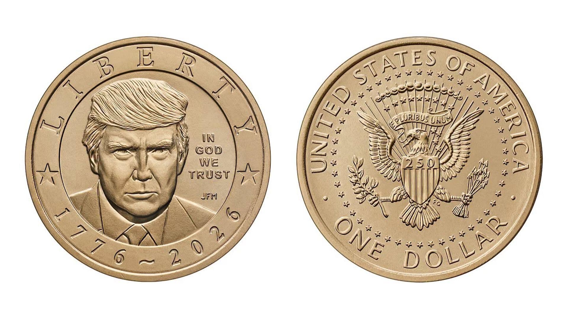 EUA Presenta Moneda de Un Dólar con Retrato de Donald Trump