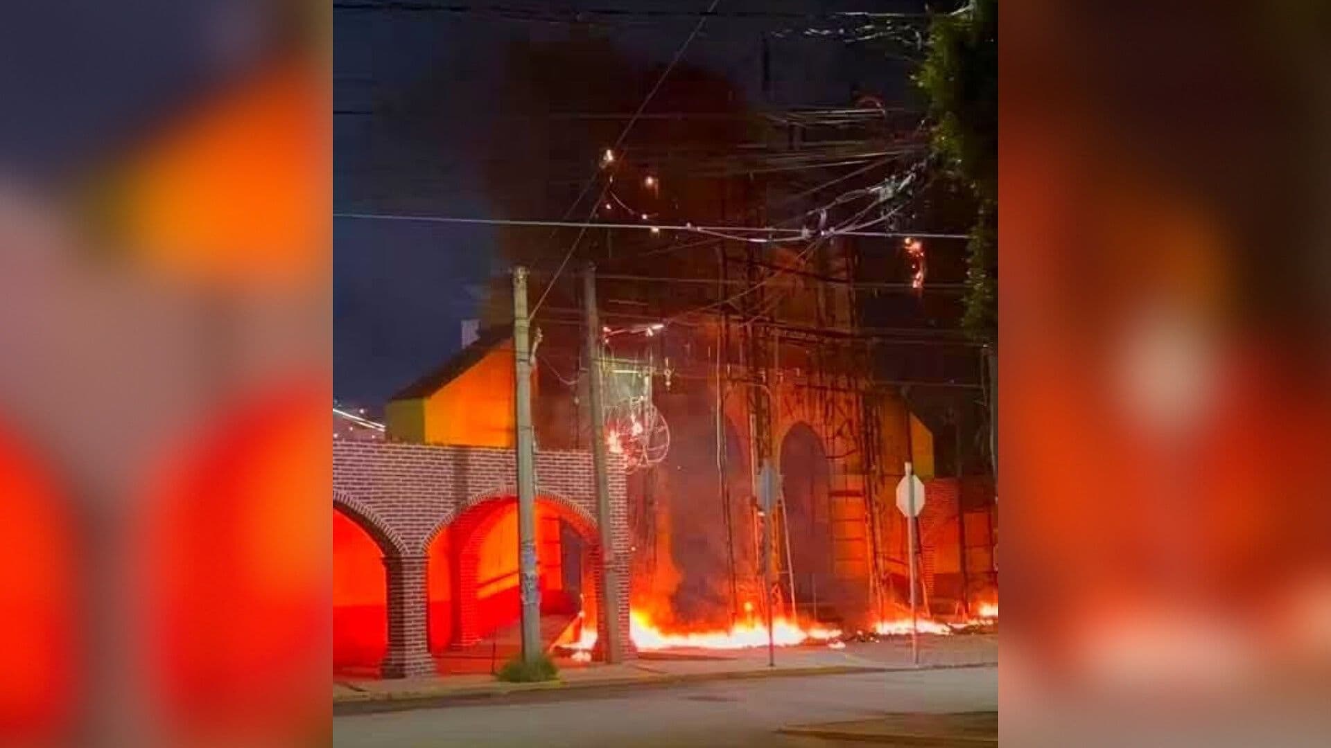 Incendio Arco San Luis Tehuiloyocan San Andrés Cholula Puebla