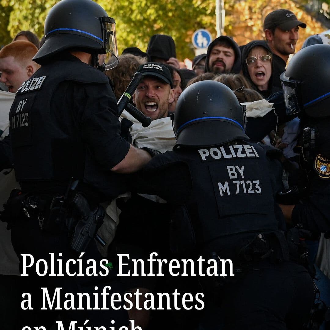 Policías Enfrentan a Manifestantes en Múnich
