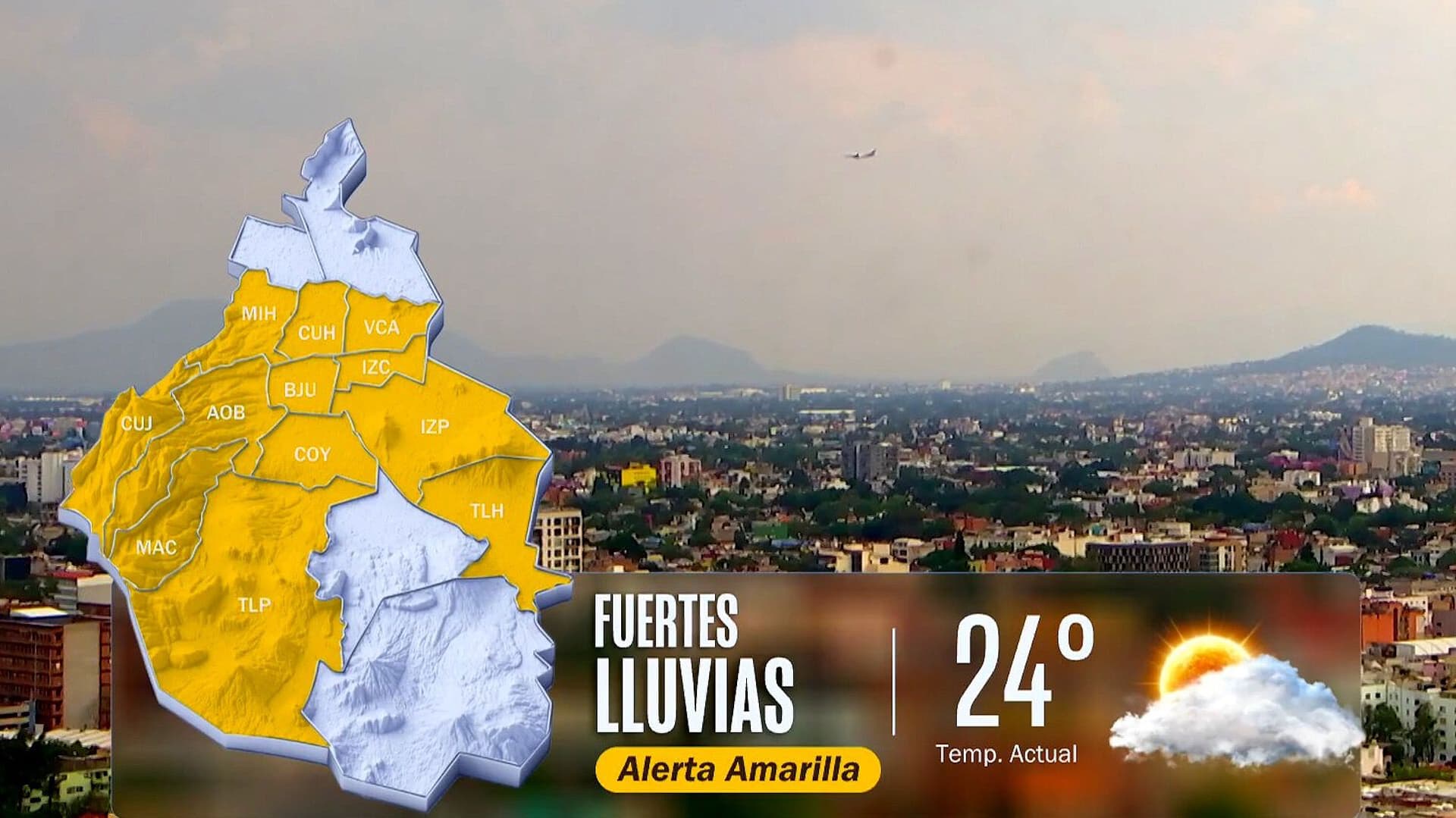 Activan Alerta Amarilla por Lluvias Fuertes y Granizo en 12 Alcaldías de CDMX