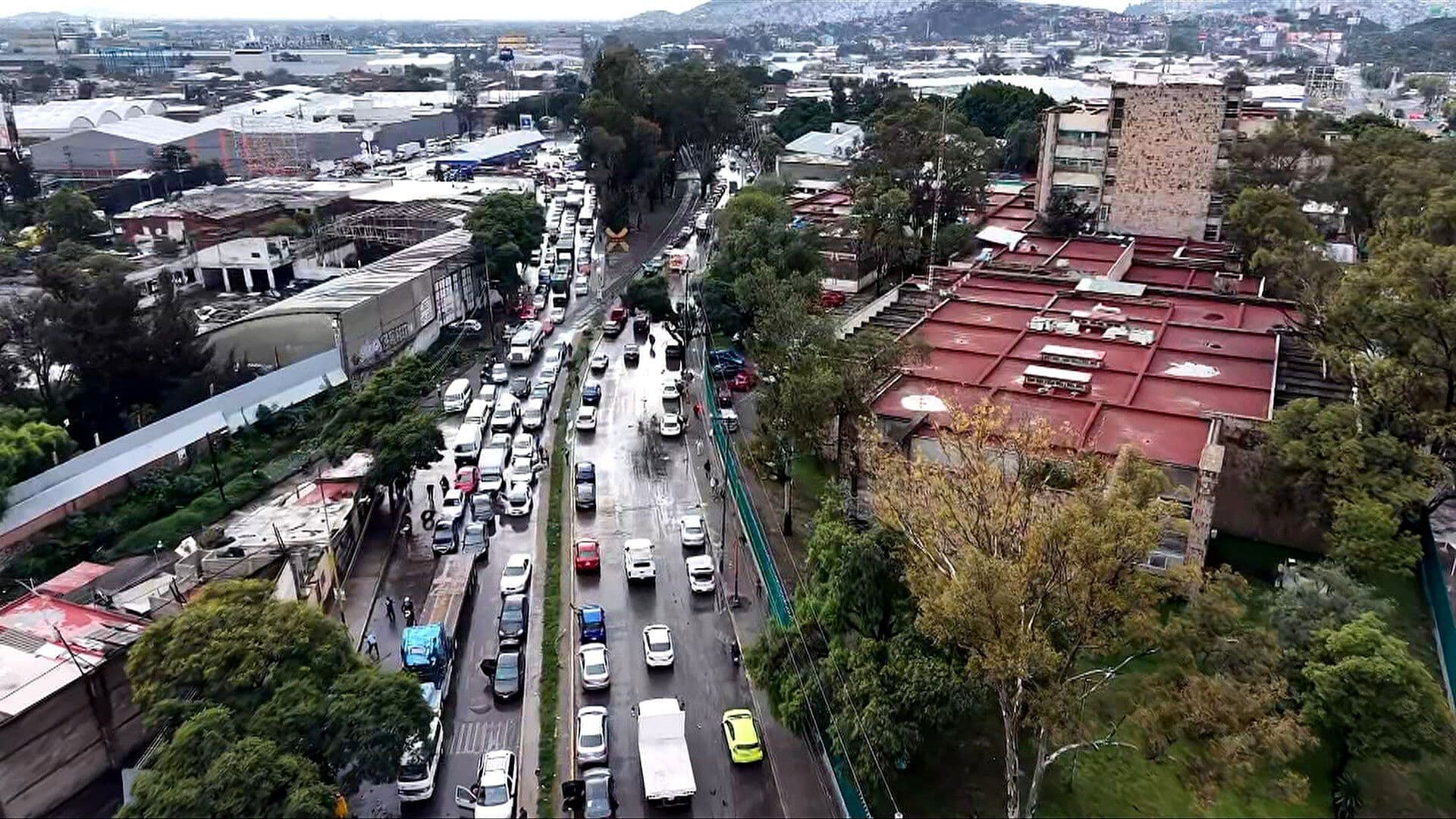 Dron de N+ Capta Afectaciones por Lluvia en Vía Morelos, Ecatepec