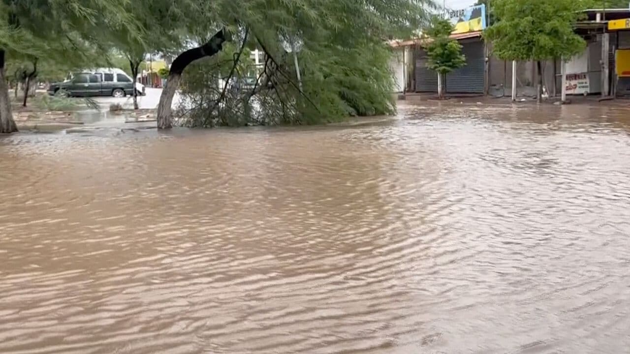 Poblado Miguel Alemán Inundado Tras Lluvias de Más de 60 Milímetros en Sonora