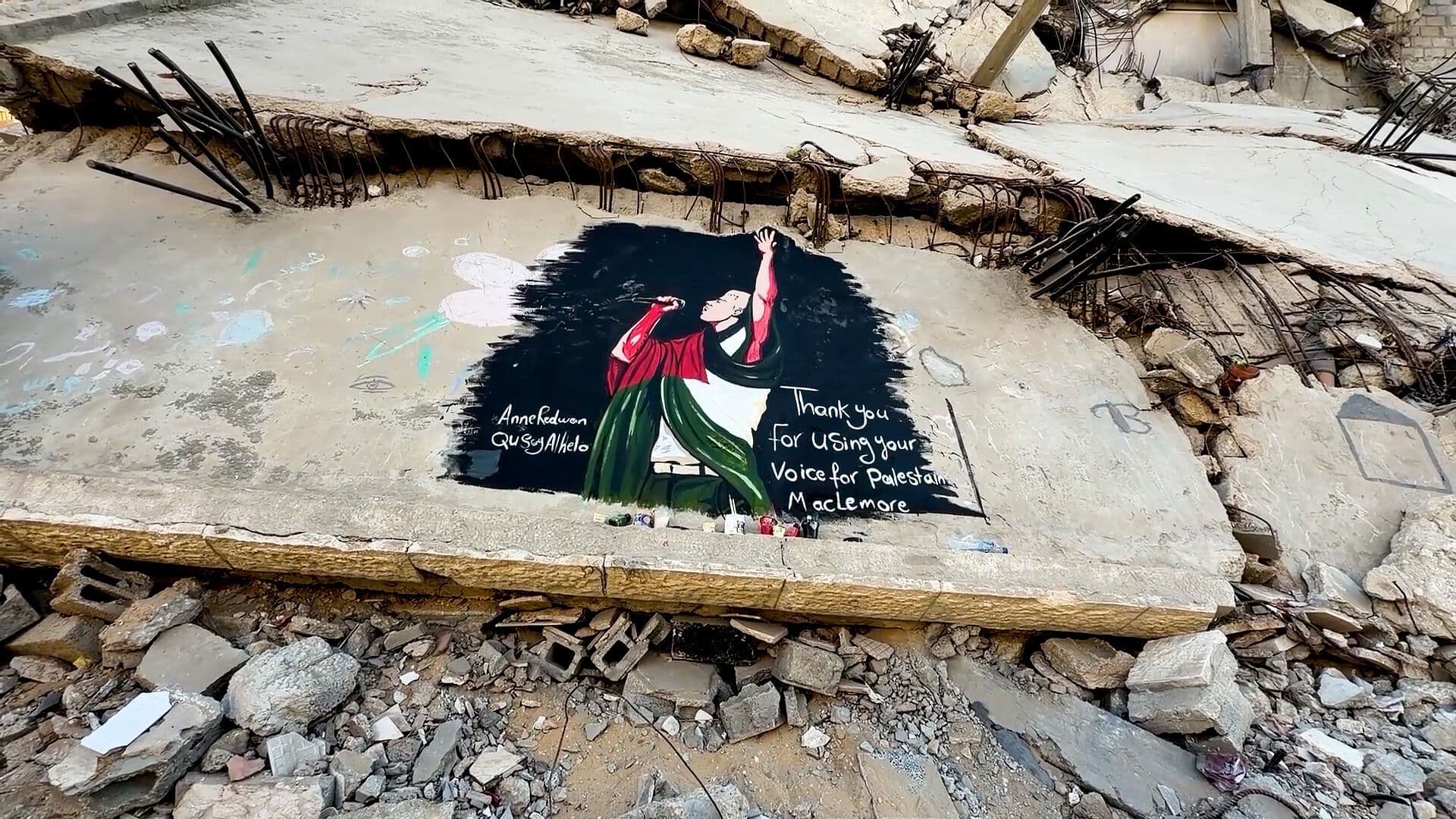 Con Mural en Gaza Agradecen a Rapero Macklemore