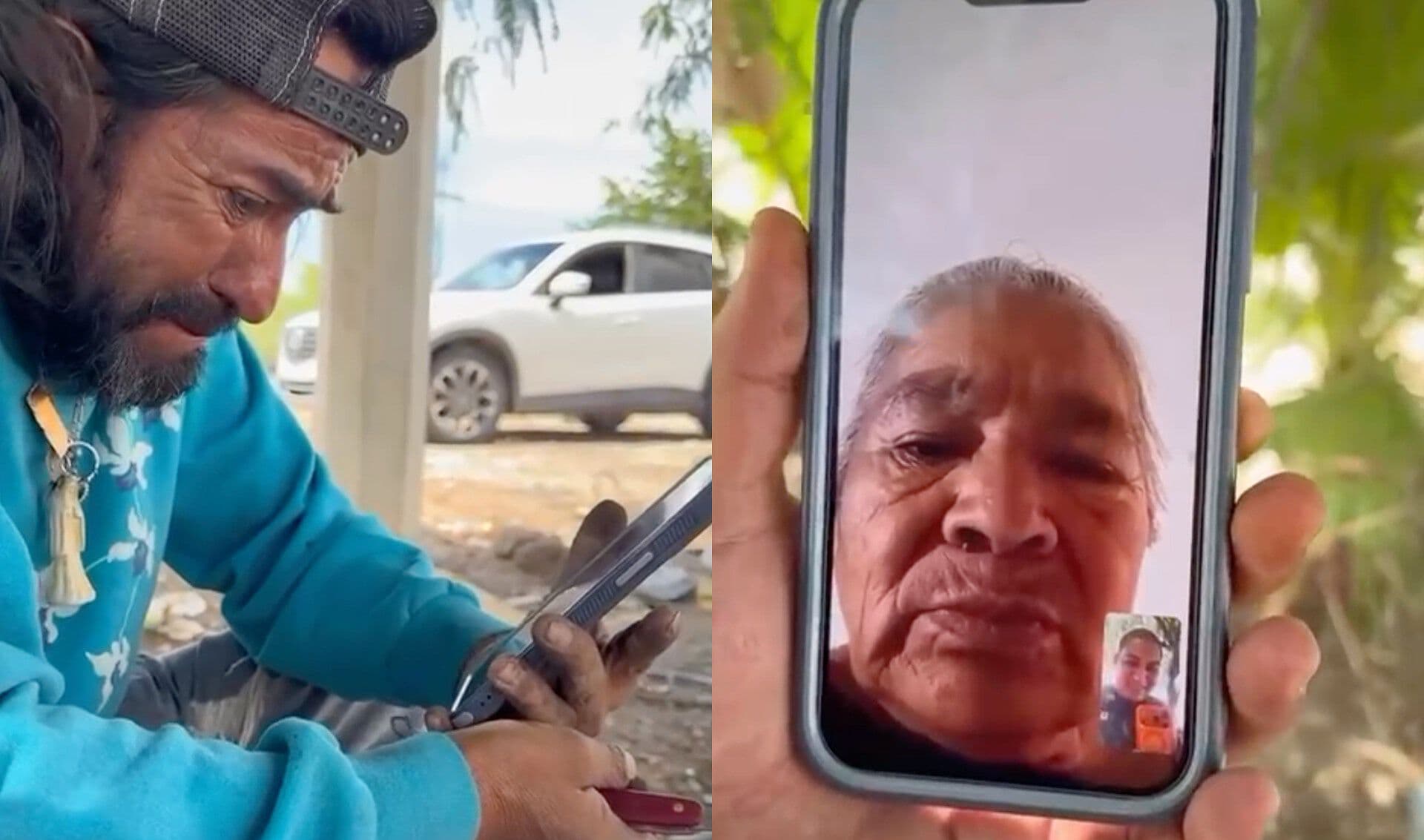 Reencuentro por Videollamada Martiniano Garrido Originario Zacatlán Puebla y Madre Guadalupe