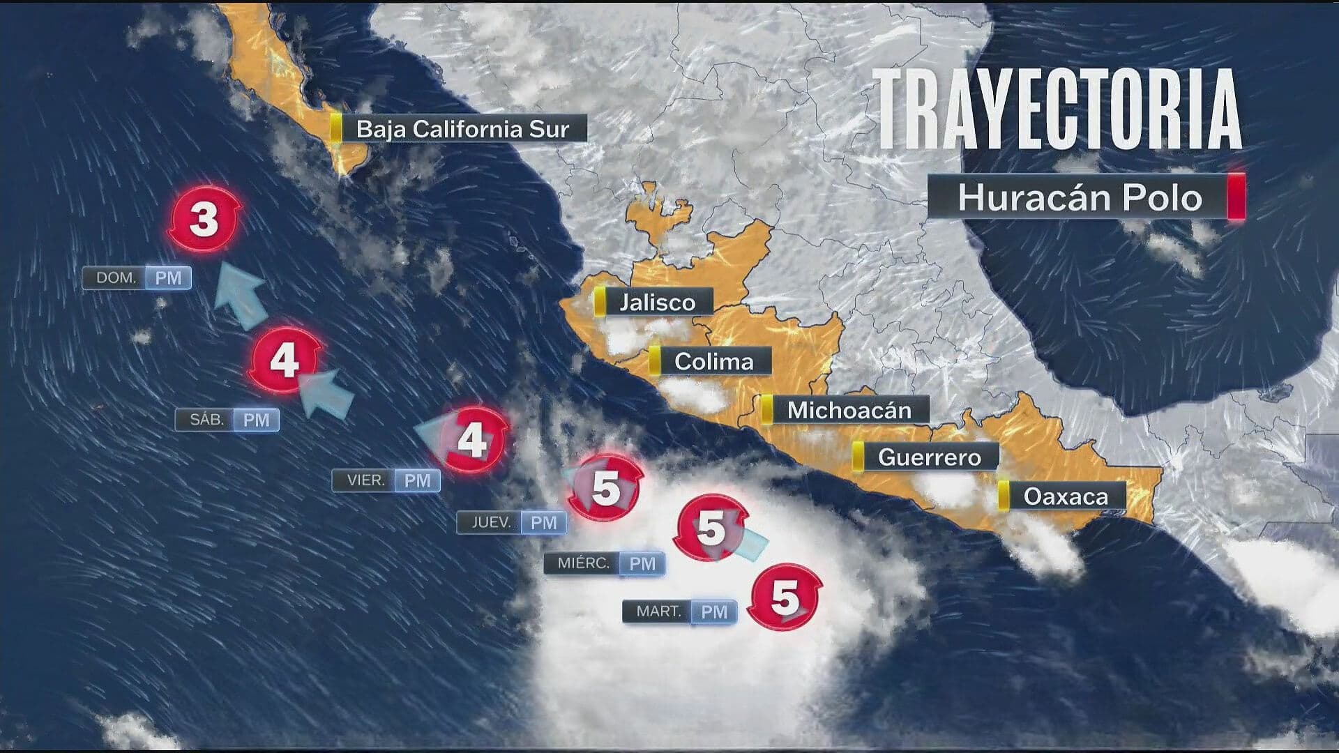 Huracán Polo: Se Mantiene Categoría 5 con Vientos de 280 km/h; Esta es su Ubicación