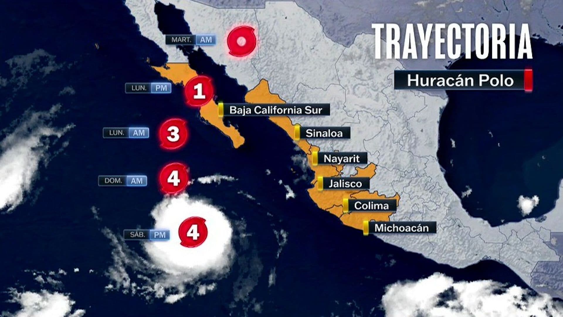 Protección Civil Refuerza Preparativos ante la Llegada del Huracán Polo a Baja California Sur