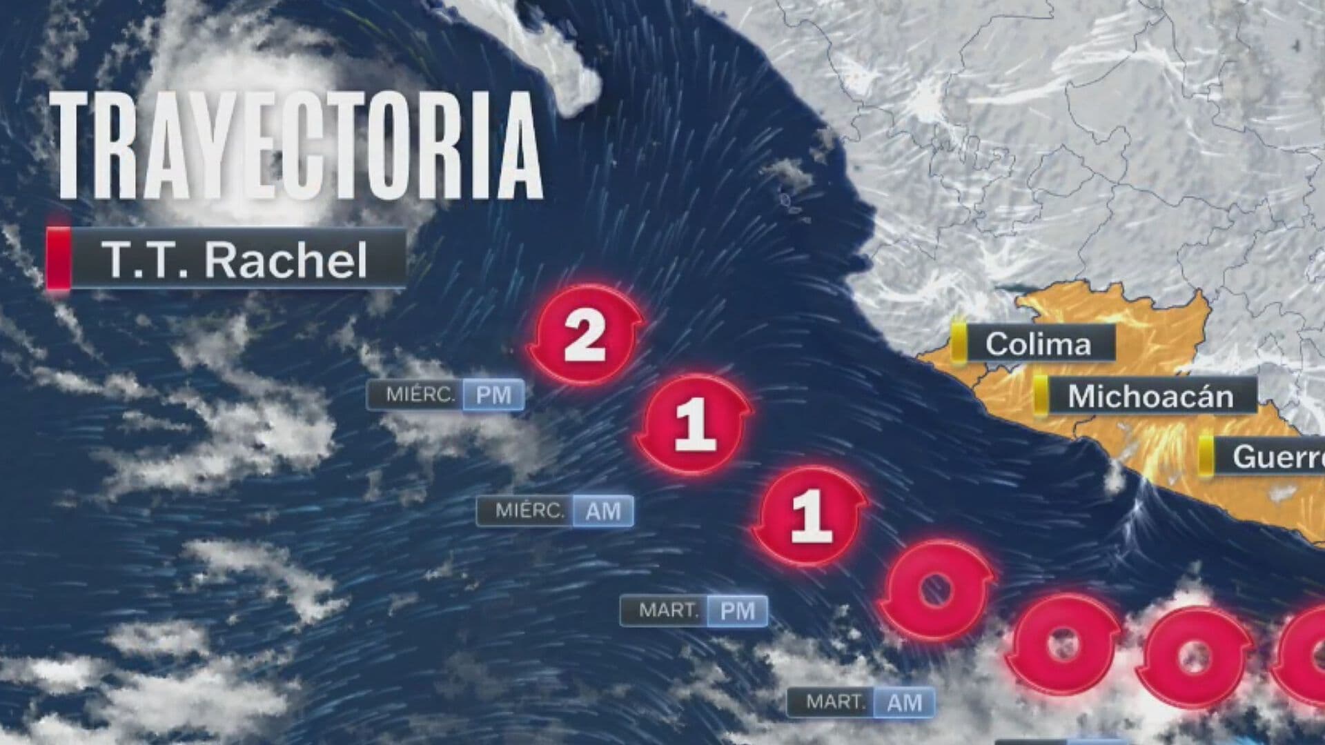 Tormenta Tropical Rachel: Ubicación y Trayectoria de Hoy