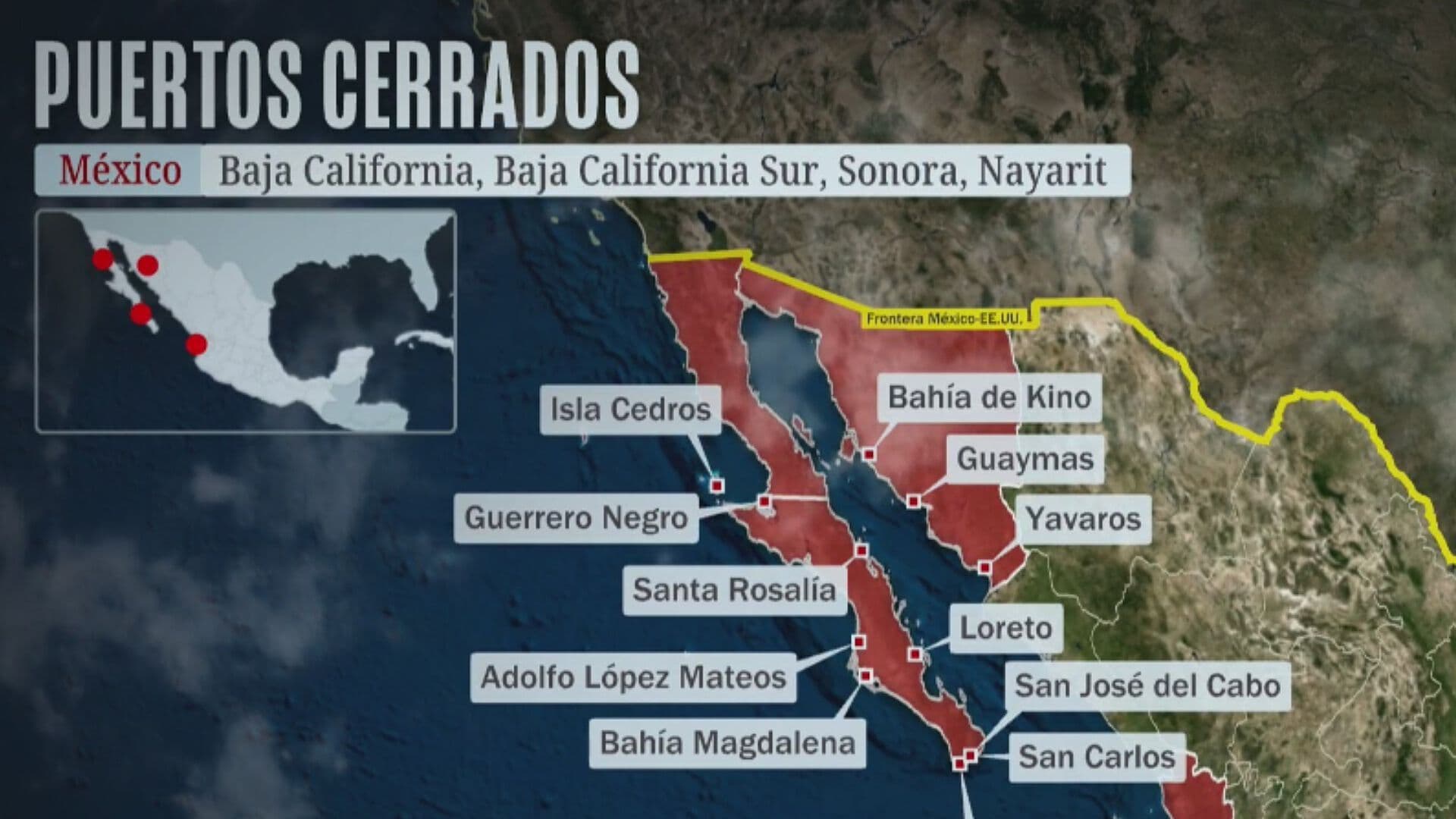 Anuncian Cierre de Puertos por el Impacto del Huracán Polo en Baja California Sur