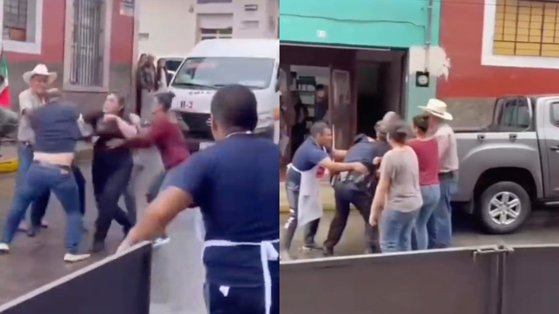 Pelea Callejera Conductor Agente Tránsito por Camioneta Mal Estacionada Teziutlán Puebla
