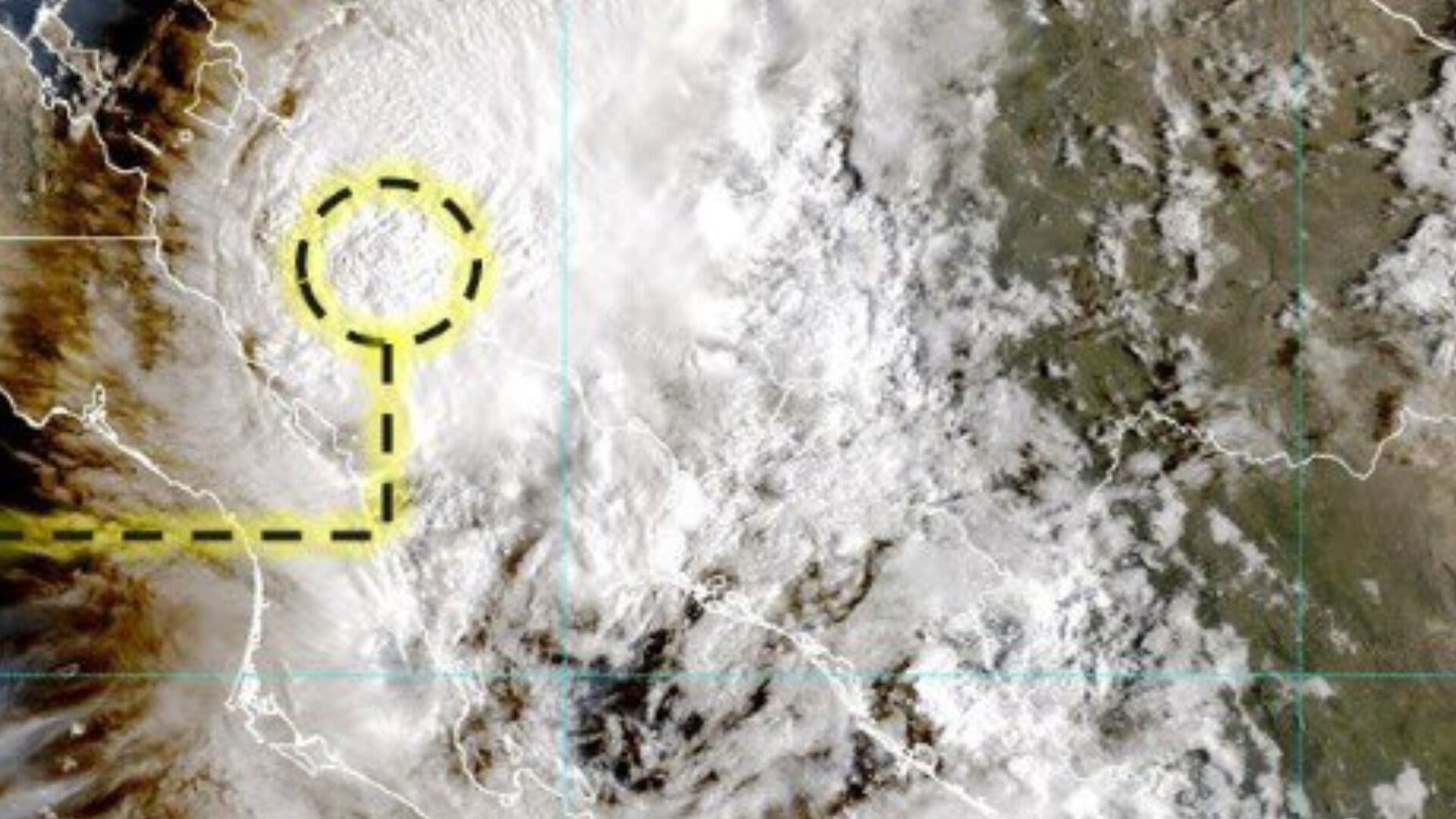 Así se Ve el Ojo del Huracán Polo Tras Tocar Tierra en Sonora