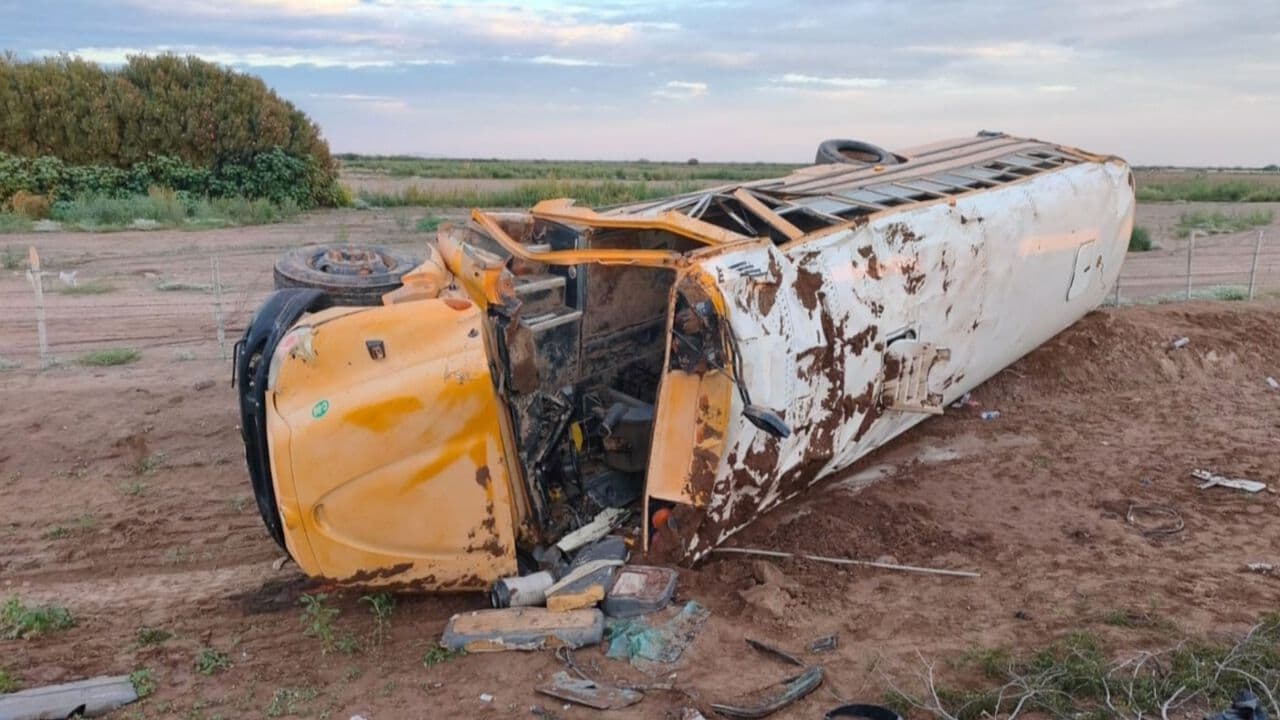 Volcamiento de Transporte de Jornaleros Deja un Muerto en Hermosillo