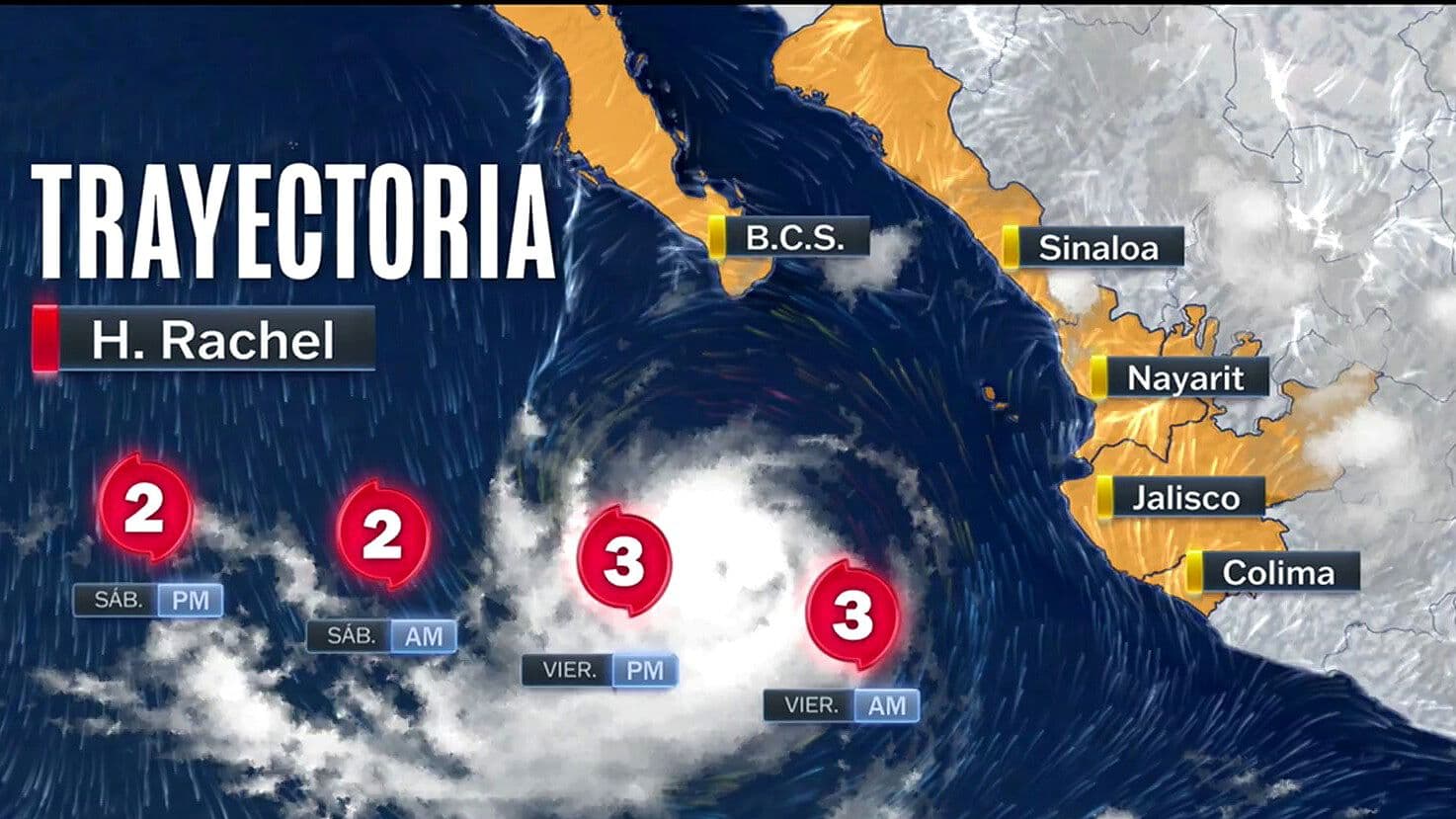 Huracán Rachel Mantiene Categoría 3 en Costas del Pacífico: Ubicación del Ciclón