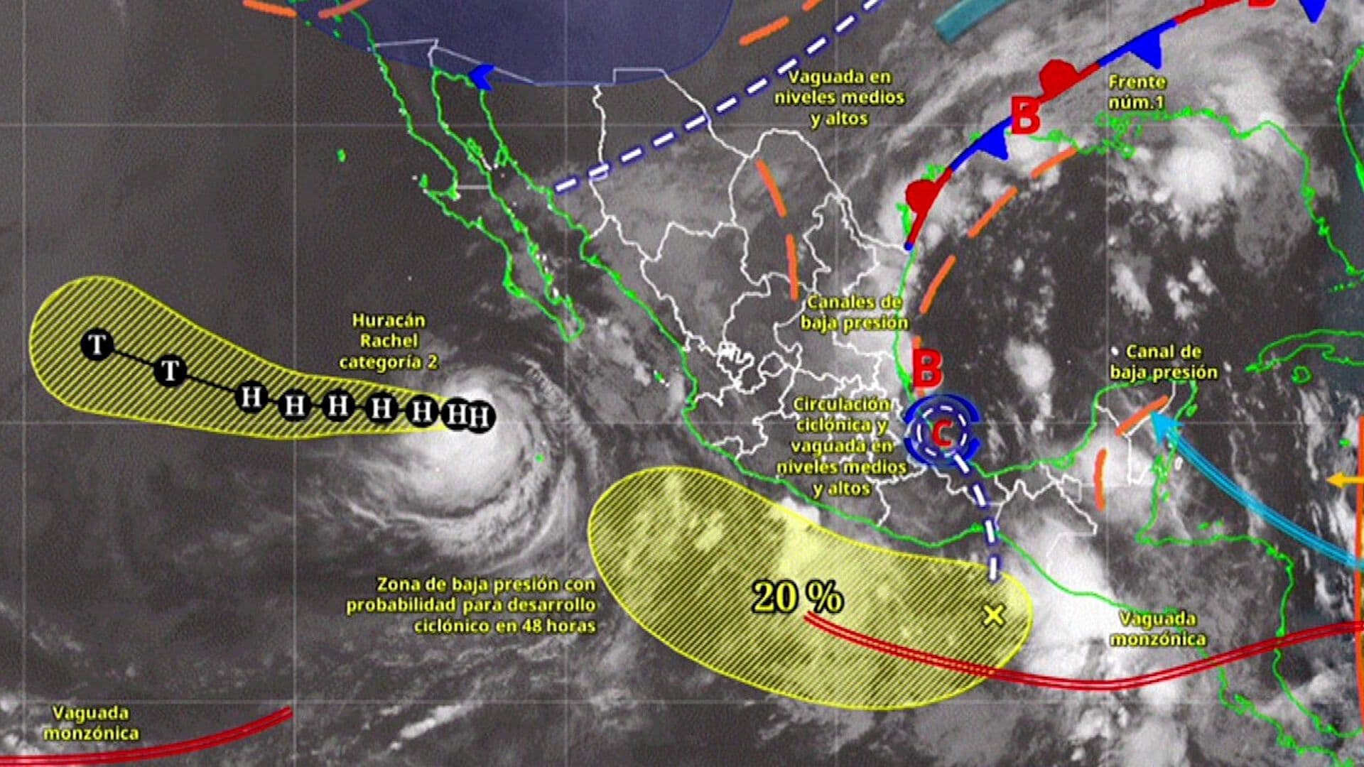 Huracán Rachel Mantiene Categoría 2 y Provoca Fuertes Lluvias en Baja California Sur