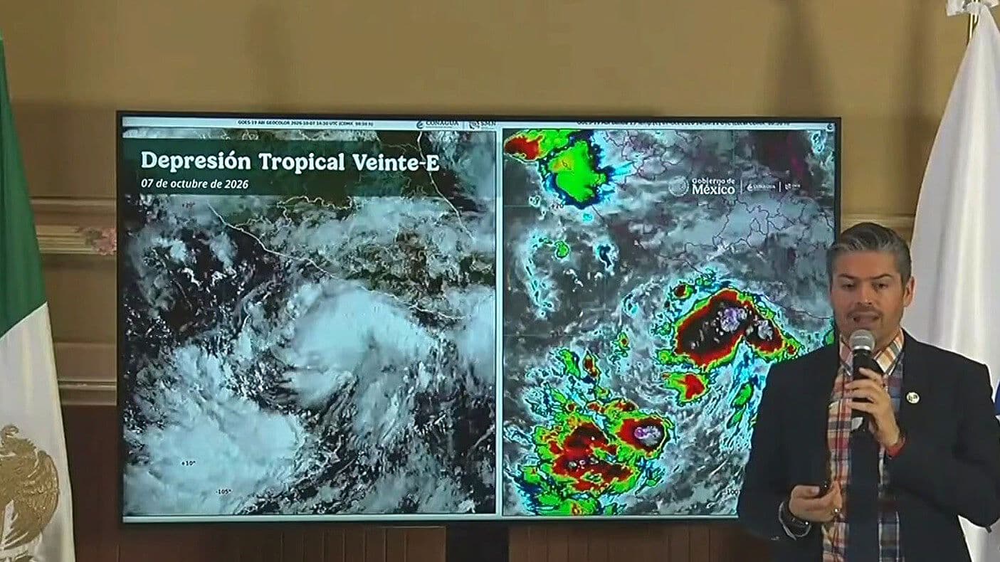Depresión Tropical 20-E Podría Intensificarse en las Próximas Horas: SMN
