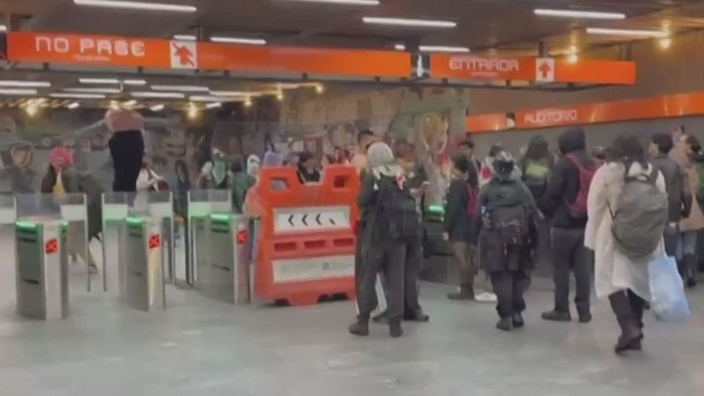 Manifestación Pro Palestina Permite Paso Libre en el Metro Auditorio