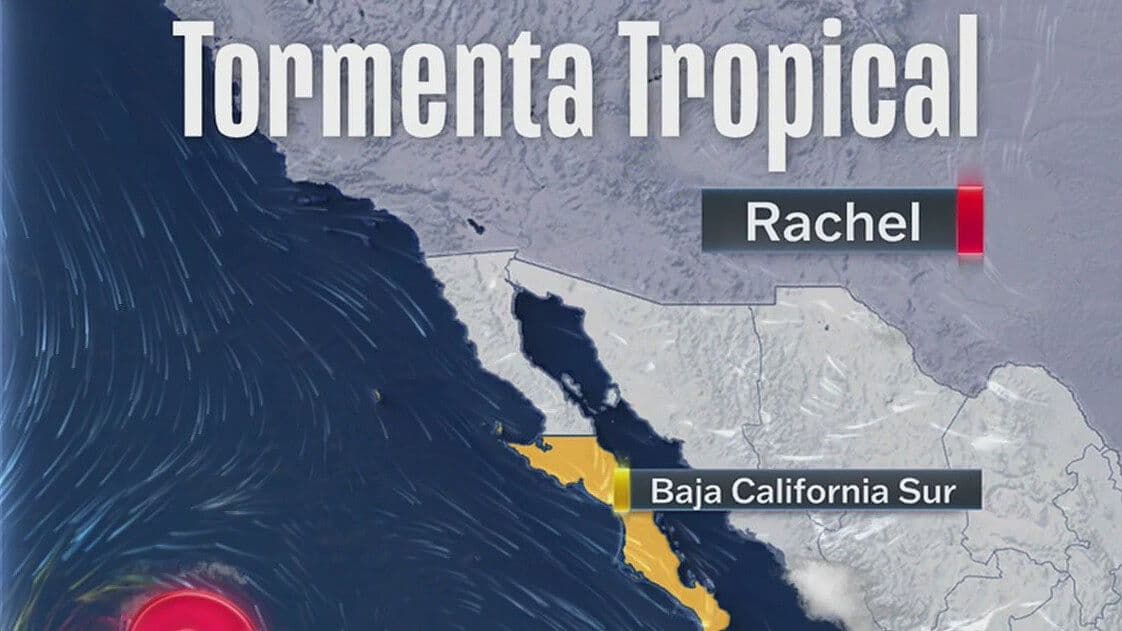 Rachel se Mantiene como Tormenta Tropical y se Aleja de Baja California Sur