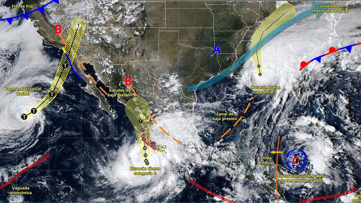 Simon Alcanza la Categoría 3 y Se Enfila a Jalisco y Nayarit; Isaias Toca Tierra