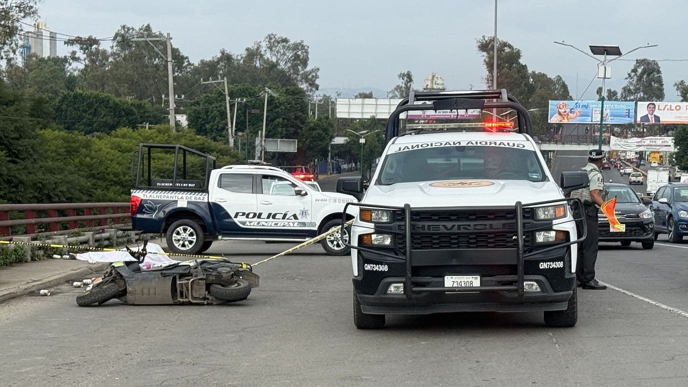 Motociclista Murió en Accidente sobre Avenida Mario Colín en Tlalnepantla, Edomex
