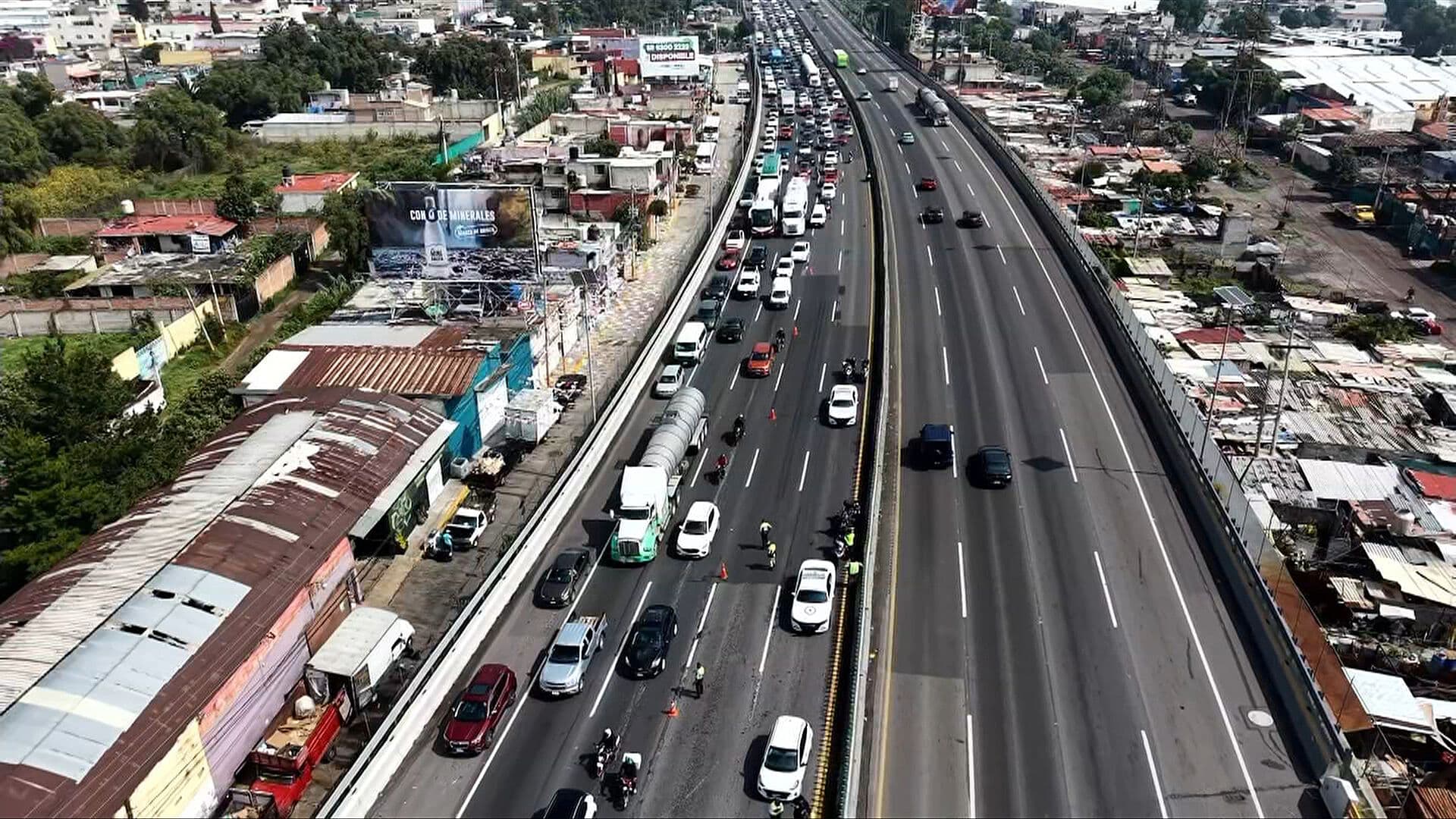 México Pachuca Desde el Aire: Carambola Afecta Circulación con Dirección a CDMX