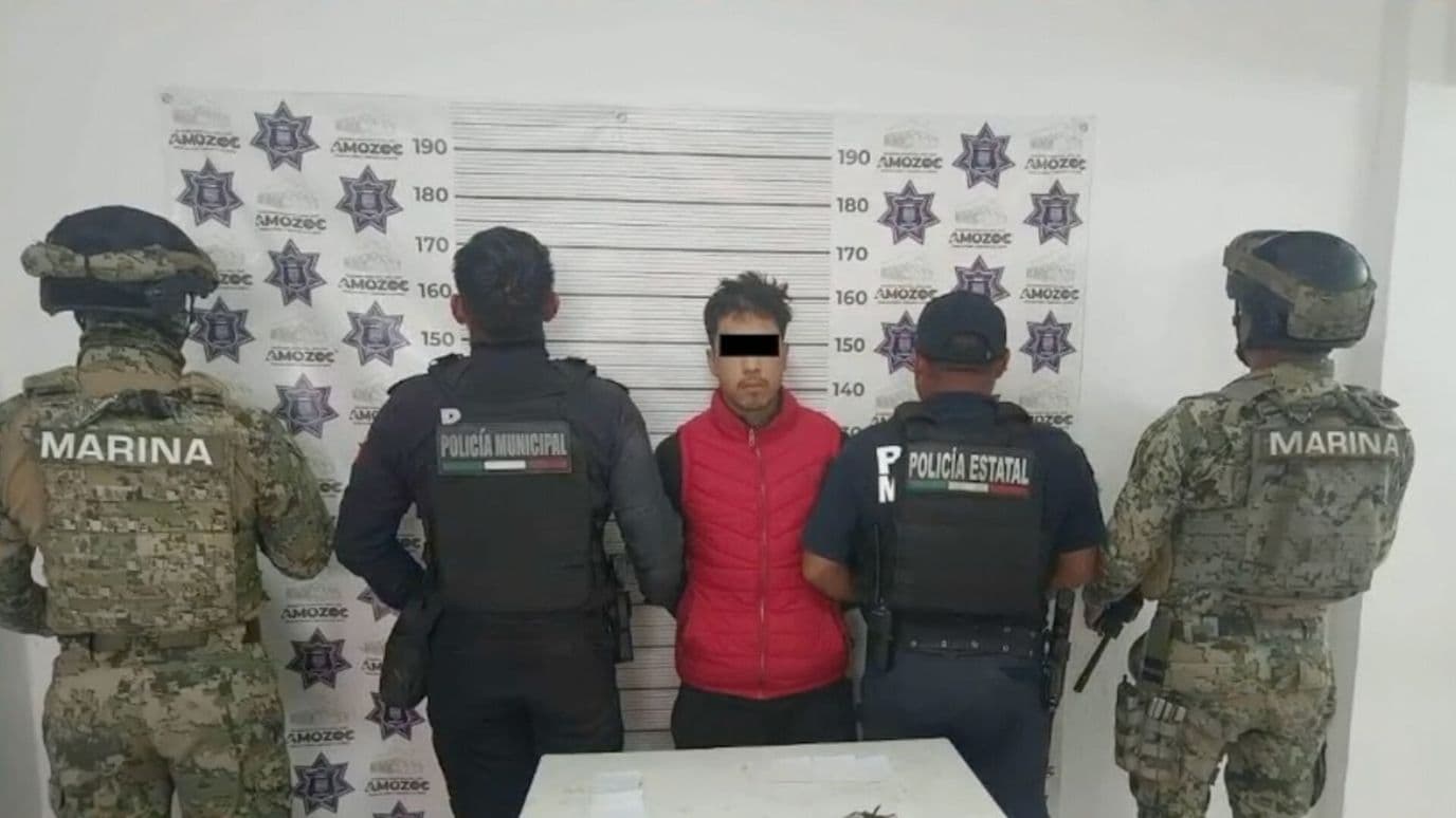 Motociclista Detenido Portación Ilegal Arma de Fuego Avenida Nacional Casa Blanca Amozoc Puebla