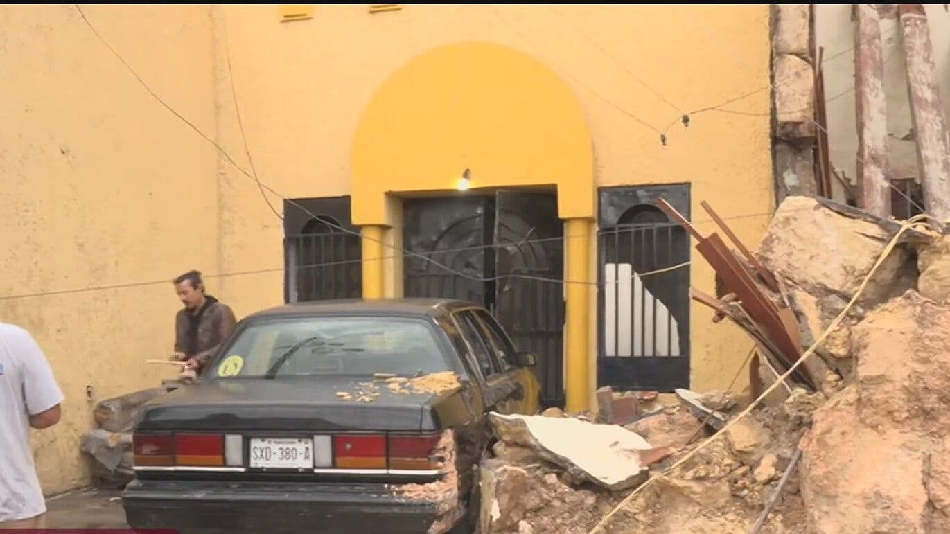 Cae Muro de Casa Antigua en Monterrey por Lluvia