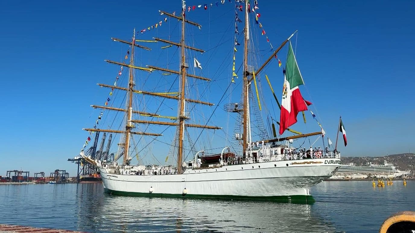 Retoma el Buque Escuela Cuauhtémoc su Travesía por El Pacífico tras Visitar Ensenada