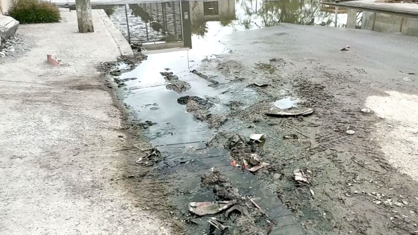 Habitantes de la Calle Benjamín Gaona Denuncian Estancamiento de Aguas Negras en Matamoros