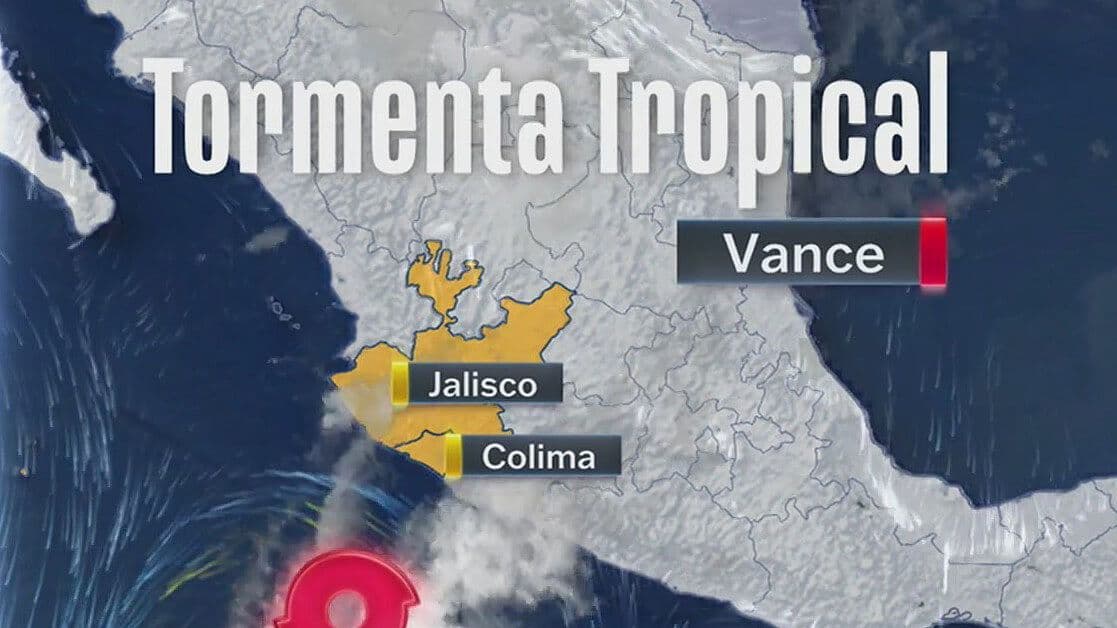 Tormenta Tropical Vance: Ubicación, Trayectoria y Estados con Lluvias y Oleaje Elevado