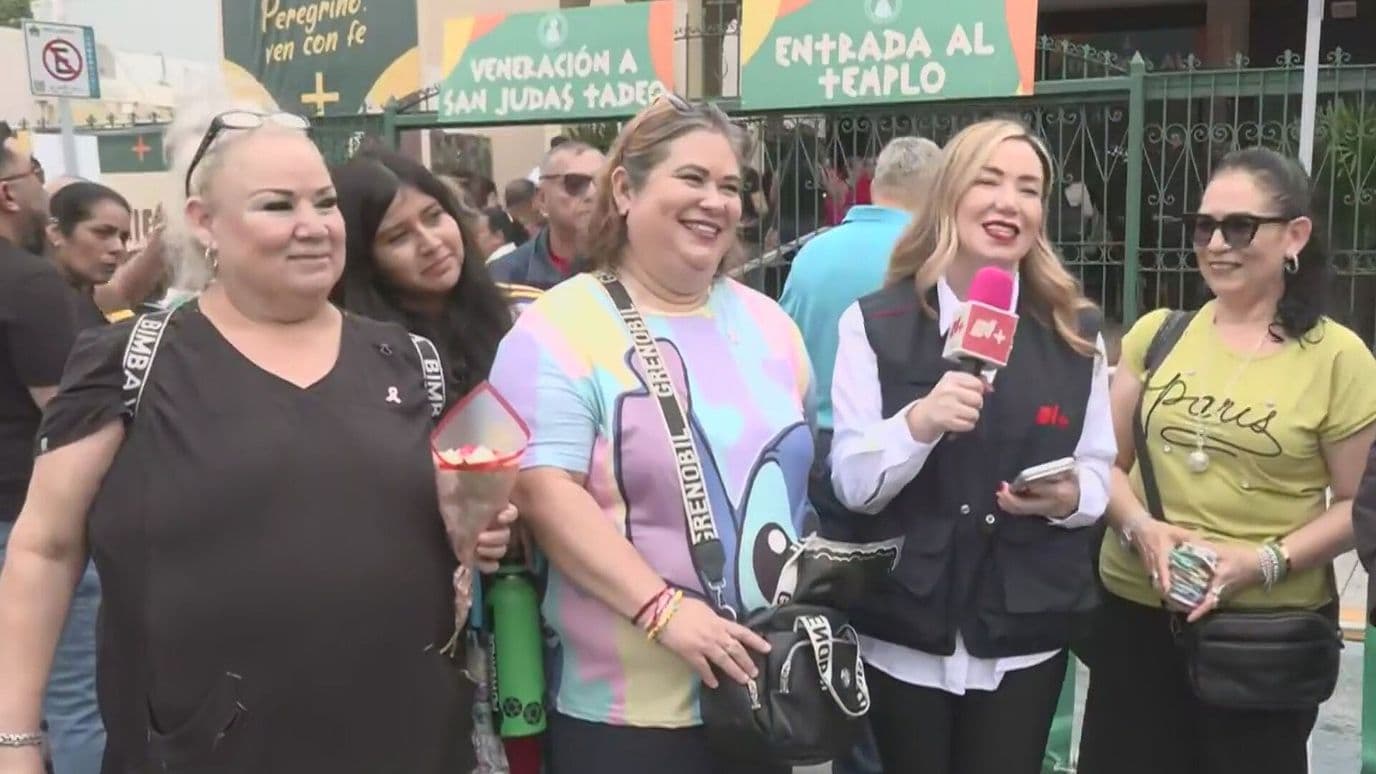 Llegan Miles de Fieles a San Judas en Calle 5 de Mayo en Monterrey