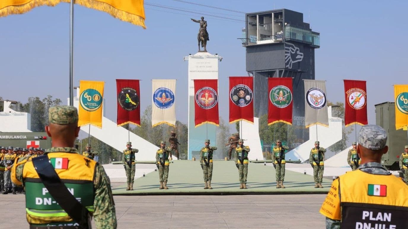 Ceremonia Conmemoración Aniversario 60 del Plan DN-III-E Ejército Mexicano Los Fuertes Puebla