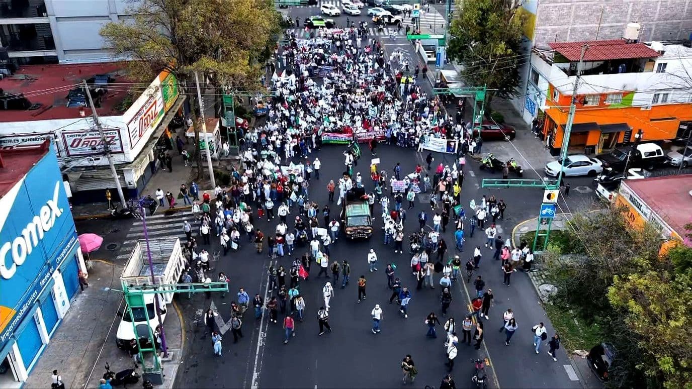 Desde el Aire: Así Luce la Protesta de Trabajadores del IMSS en Eje Central